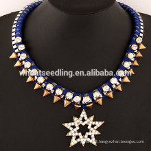 European exaggeration diamond lucky star rivet necklace